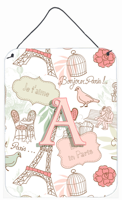 CJ2002-ADS1216 Letter A Love In Paris Pink Wall and Door Hanging Prints