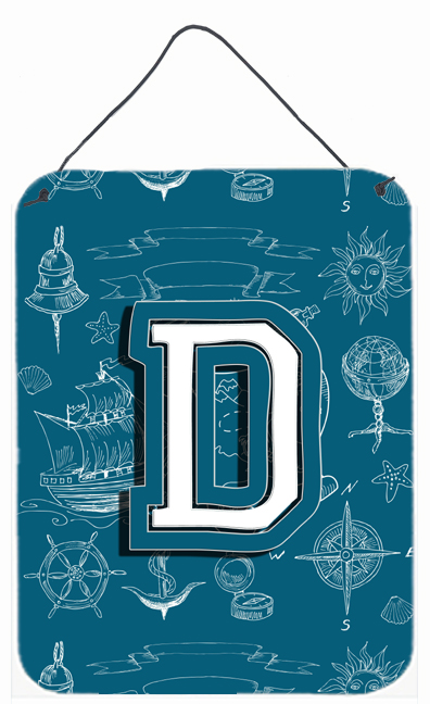 Letter D Sea Doodles Initial Alphabet Wall and Door Hanging Prints