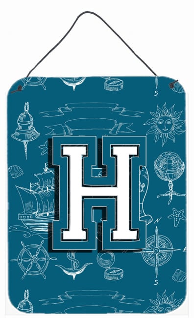 Letter H Sea Doodles Initial Alphabet Wall and Door Hanging Prints