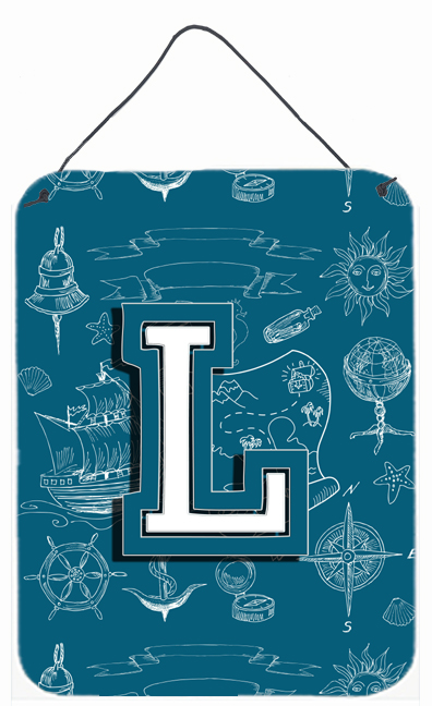 Letter L Sea Doodles Initial Alphabet Wall and Door Hanging Prints