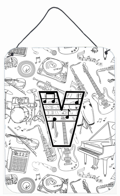 Letter V Musical Note Letters Wall and Door Hanging Prints