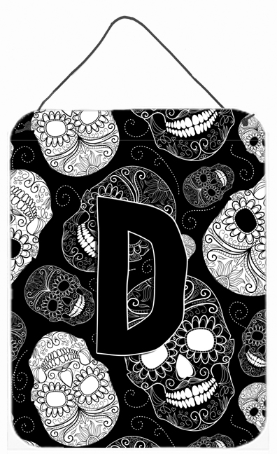 CJ2008-DDS1216 Letter D Day Of The Dead Skulls Black Wall and Door Hanging Prints