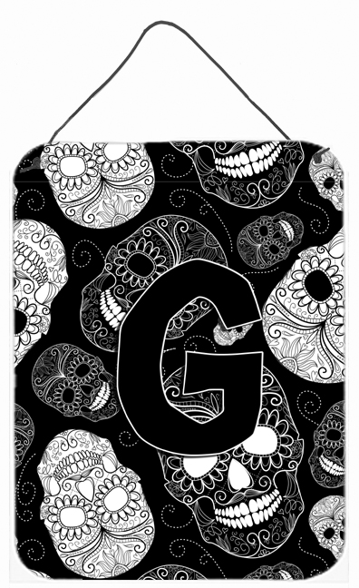 CJ2008-GDS1216 Letter G Day Of The Dead Skulls Black Wall and Door Hanging Prints