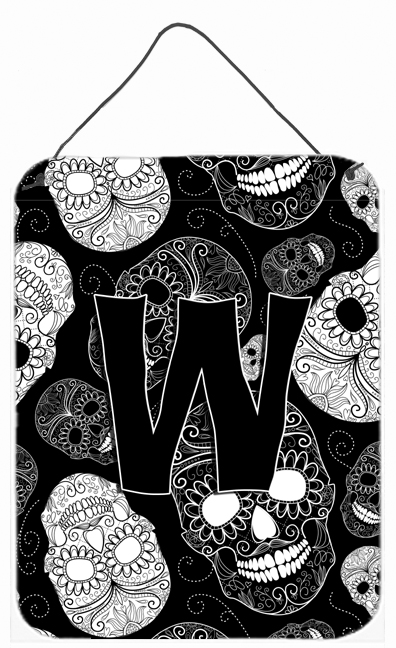 Picture of Carolines Treasures CJ2008-WDS1216 Letter W Day Of The Dead Skulls Black Wall and Door Hanging Prints