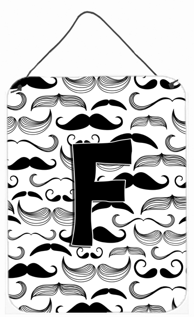 Letter F Moustache Initial Wall and Door Hanging Prints