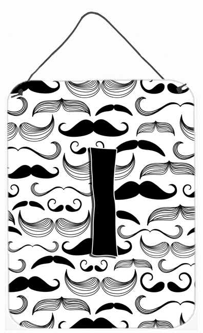Letter I Moustache Initial Wall and Door Hanging Prints