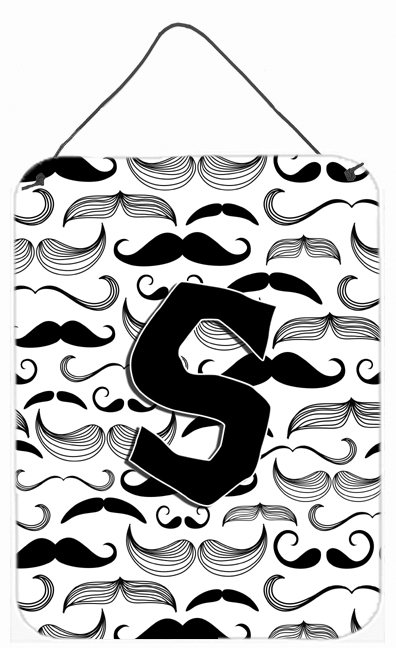 Letter S Moustache Initial Wall and Door Hanging Prints