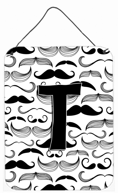 Letter T Moustache Initial Wall and Door Hanging Prints