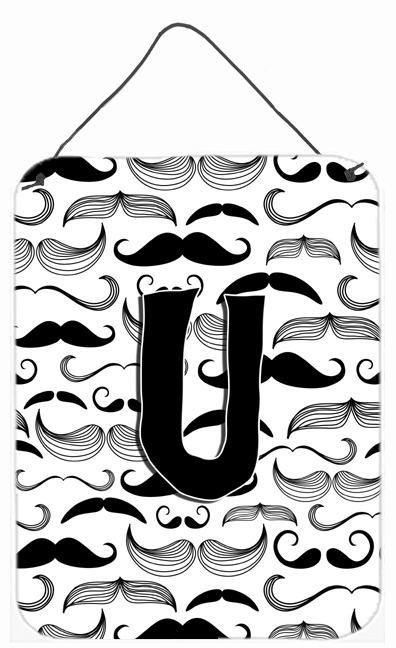 Letter U Moustache Initial Wall and Door Hanging Prints