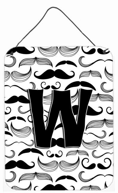 Letter W Moustache Initial Wall and Door Hanging Prints