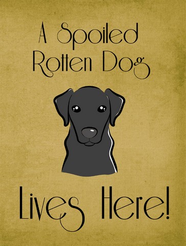 Black Labrador Spoiled Dog Lives Here Flag Garden Size
