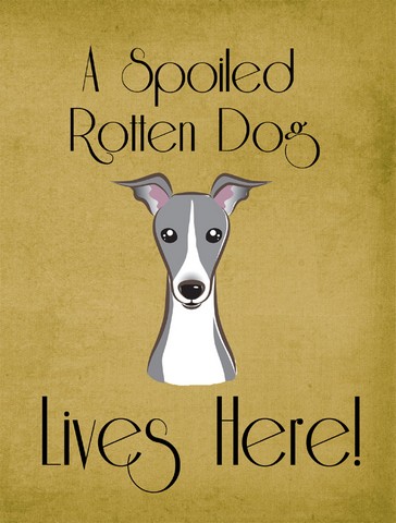 Italian Greyhound Spoiled Dog Lives Here Flag Garden Size