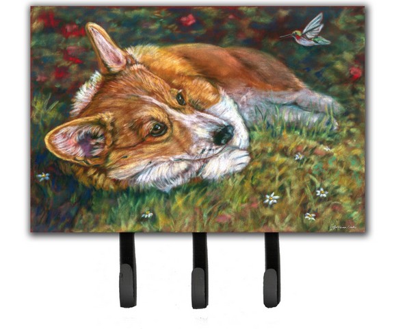 Corgi Pastel Hummingbird Leash & Key Holder