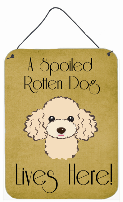 Buff Poodle Spoiled Dog Lives Here Wall and Door Hanging Prints