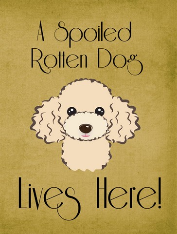 BB1506GF Buff Poodle Spoiled Dog Lives Here Flag Garden Size