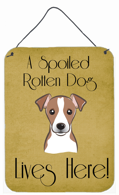 BB1508DS1216 Jack Russell Terrier Spoiled Dog Lives Here Wall and Door Hanging Prints