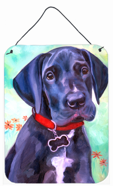 Great Dane Natural Ears Black Pup Wall and Door Hanging Prints
