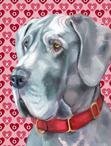 Great Dane Hearts Love And Valentines Day Flag Garden Size