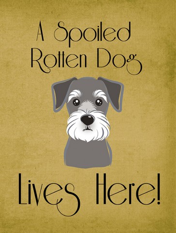 BB1454GF Schnauzer Spoiled Dog Lives Here Flag Garden Size