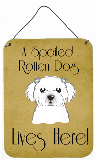Maltese Spoiled Dog Lives Here Wall and Door Hanging Prints