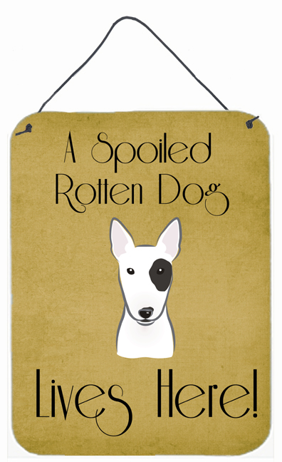 Bull Terrier Spoiled Dog Lives Here Wall and Door Hanging Prints