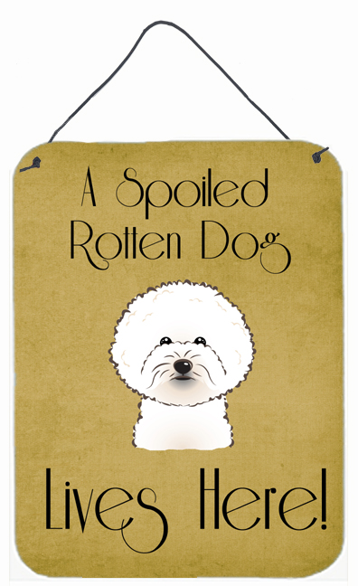Bichon Frise Spoiled Dog Lives Here Wall and Door Hanging Prints