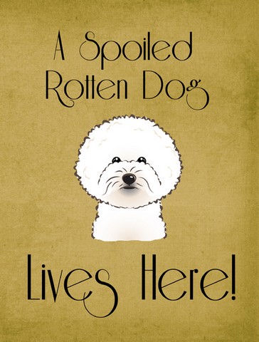 BB1465GF Bichon Frise Spoiled Dog Lives Here Flag Garden Size