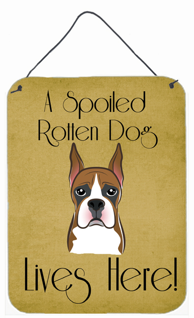 Boxer Spoiled Dog Lives Here Wall and Door Hanging Prints