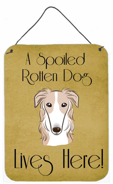 Borzoi Spoiled Dog Lives Here Wall and Door Hanging Prints
