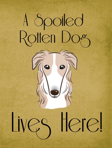 BB1476GF Borzoi Spoiled Dog Lives Here Flag Garden Size