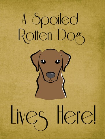 BB1482GF Chocolate Labrador Spoiled Dog Lives Here Flag Garden Size