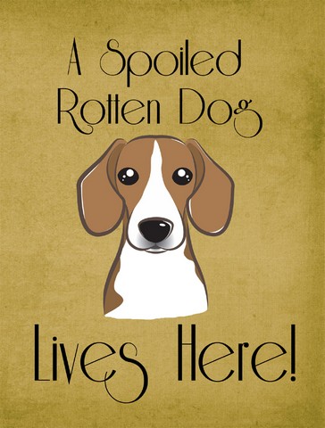 Beagle Spoiled Dog Lives Here Flag Garden Size