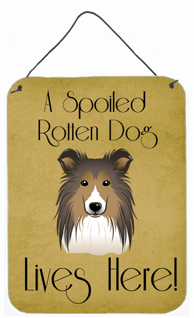 Sheltie Spoiled Dog Lives Here Wall and Door Hanging Prints