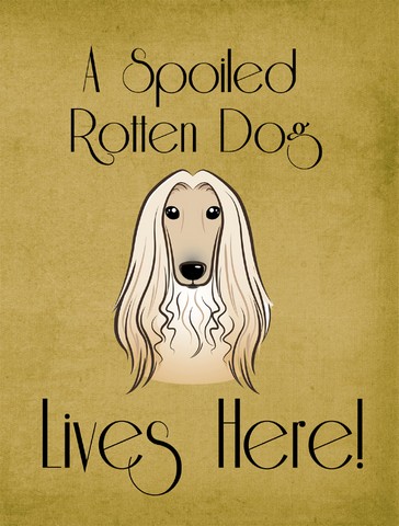 BB1492GF Afghan Hound Spoiled Dog Lives Here Flag Garden Size