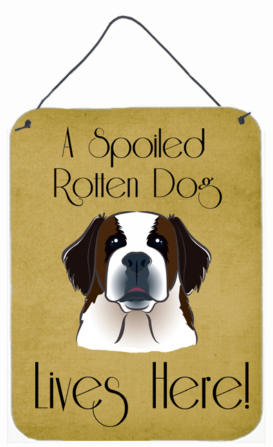 Saint Bernard Spoiled Dog Lives Here Wall and Door Hanging Prints
