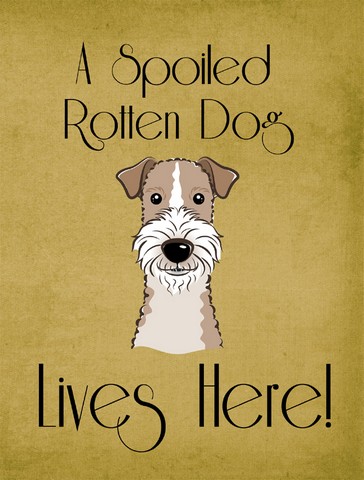 Wire Haired Fox Terrier Spoiled Dog Lives Here Flag Garden Size