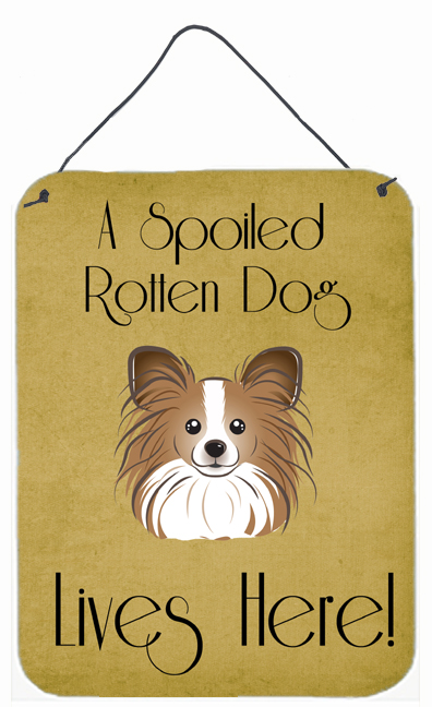 Papillon Spoiled Dog Lives Here Wall and Door Hanging Prints