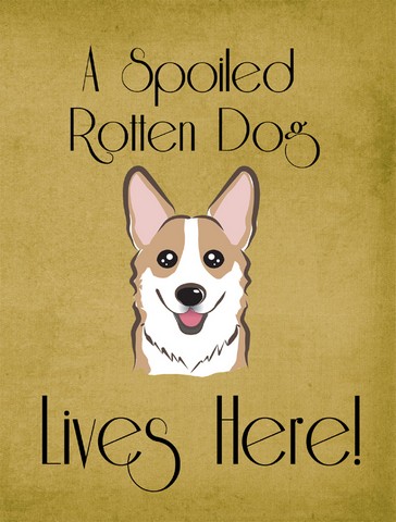 Sable Corgi Spoiled Dog Lives Here Flag Garden Size