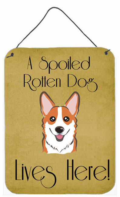 Red Corgi Spoiled Dog Lives Here Wall and Door Hanging Prints