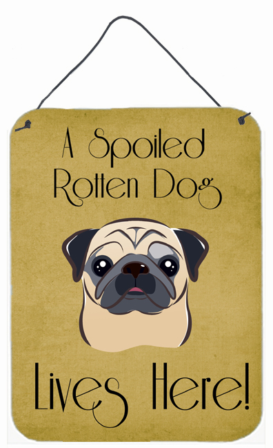 Fawn Pug Spoiled Dog Lives Here Wall and Door Hanging Prints