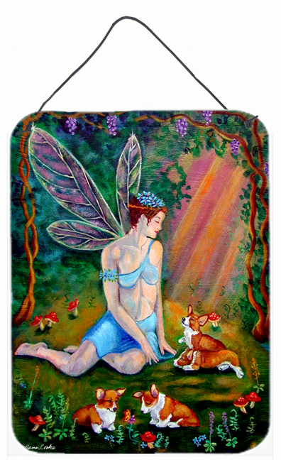 Fairy In The Woods With Her Corgis Wall and Door Hanging Prints