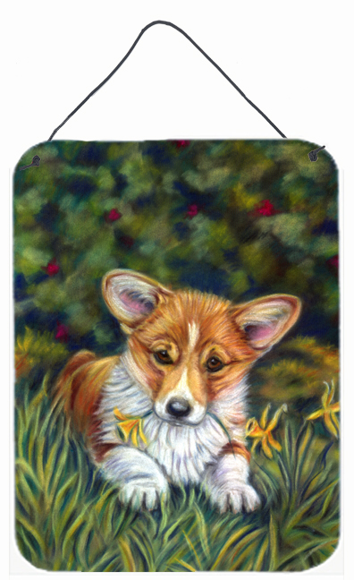 Corgi Pup And Daffodils Wall and Door Hanging Prints
