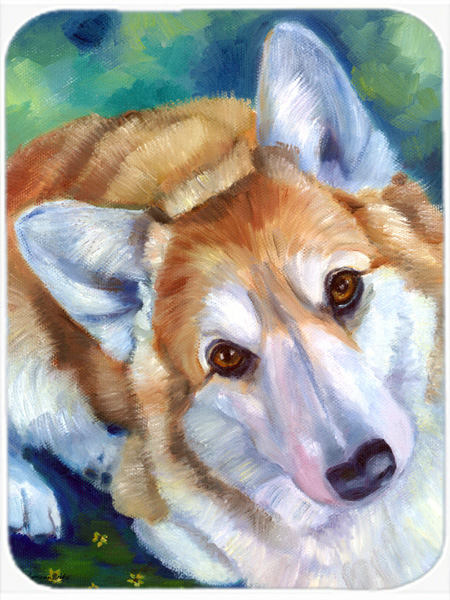 Picture of Carolines Treasures 7302LCB Corgi Mini Daises Glass Cutting Board- Large