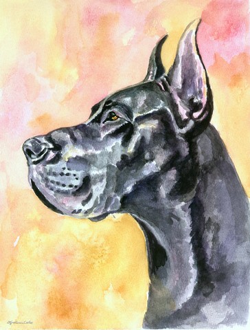 Great Dane Black Cropped Flag Canvas House Size