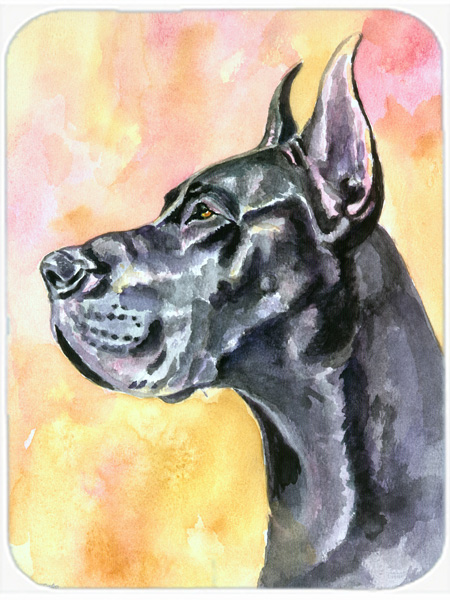 Picture of Carolines Treasures 7307LCB Great Dane Black Cropped Glass Cutting Board- Large