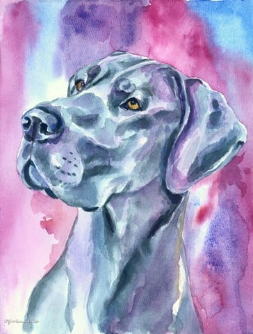Great Dane Blue Mood Flag Canvas House Size