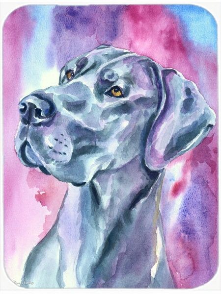 Picture of Carolines Treasures 7308LCB Great Dane Blue Mood Glass Cutting Board- Large