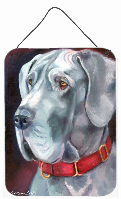 Great Dane Natural Ears Red Collar Wall and Door Hanging Prints