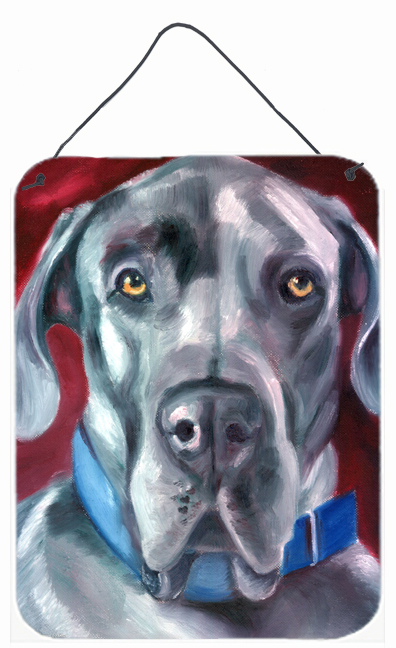 Great Dane Natural Ears Blue Collar Wall and Door Hanging Prints