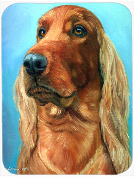 Picture of Carolines Treasures 7314LCB Irish Setter In Blue Glass Cutting Board- Large
